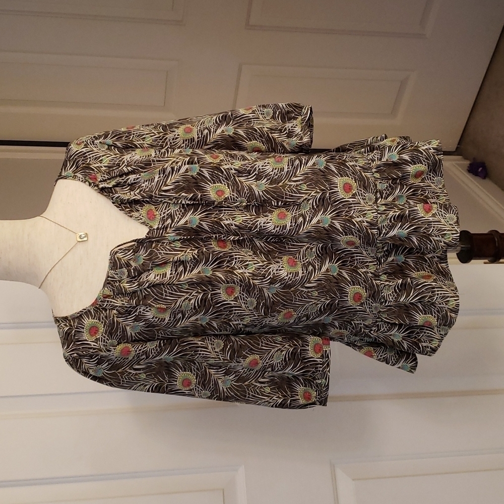 LIBERTY Of London For Target Peacock Peplum Blouse